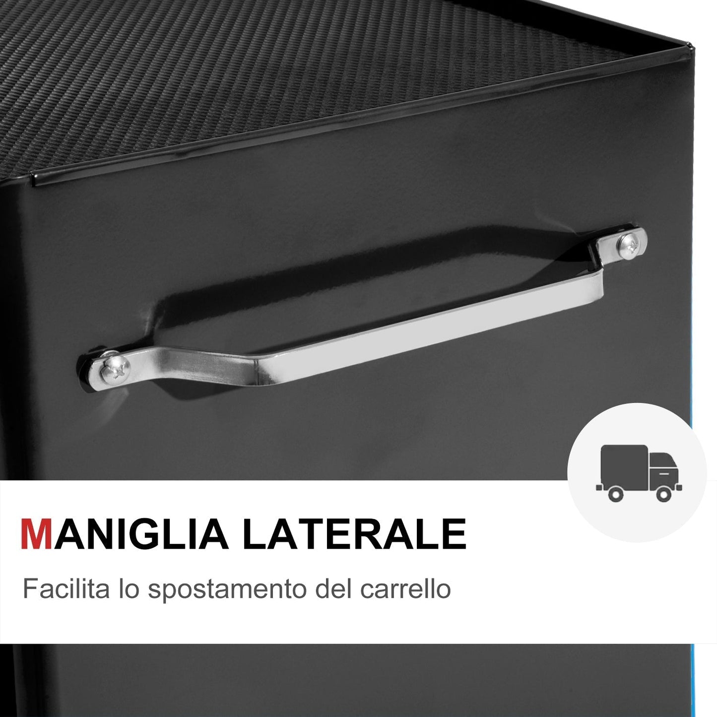 Black Multi-Use Garage Trolley | Board of Utensils For Mechanics | 61.5x33x85cm