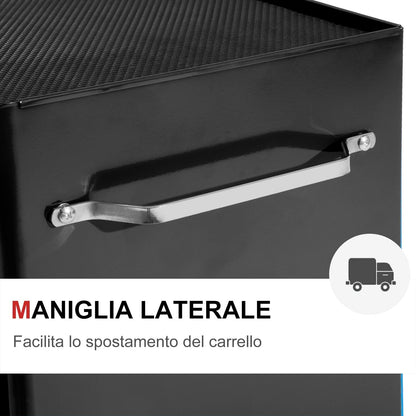Black Multi-Use Garage Trolley | Board of Utensils For Mechanics | 61.5x33x85cm
