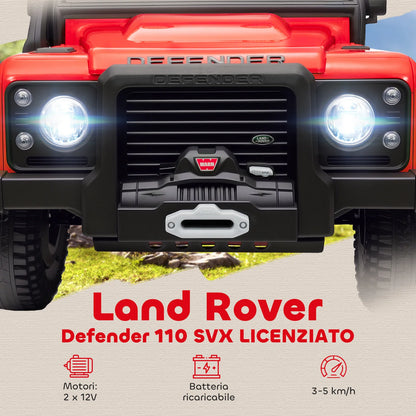 Licensed Land Rover 12V Ride‑On Car with Remote, Red
