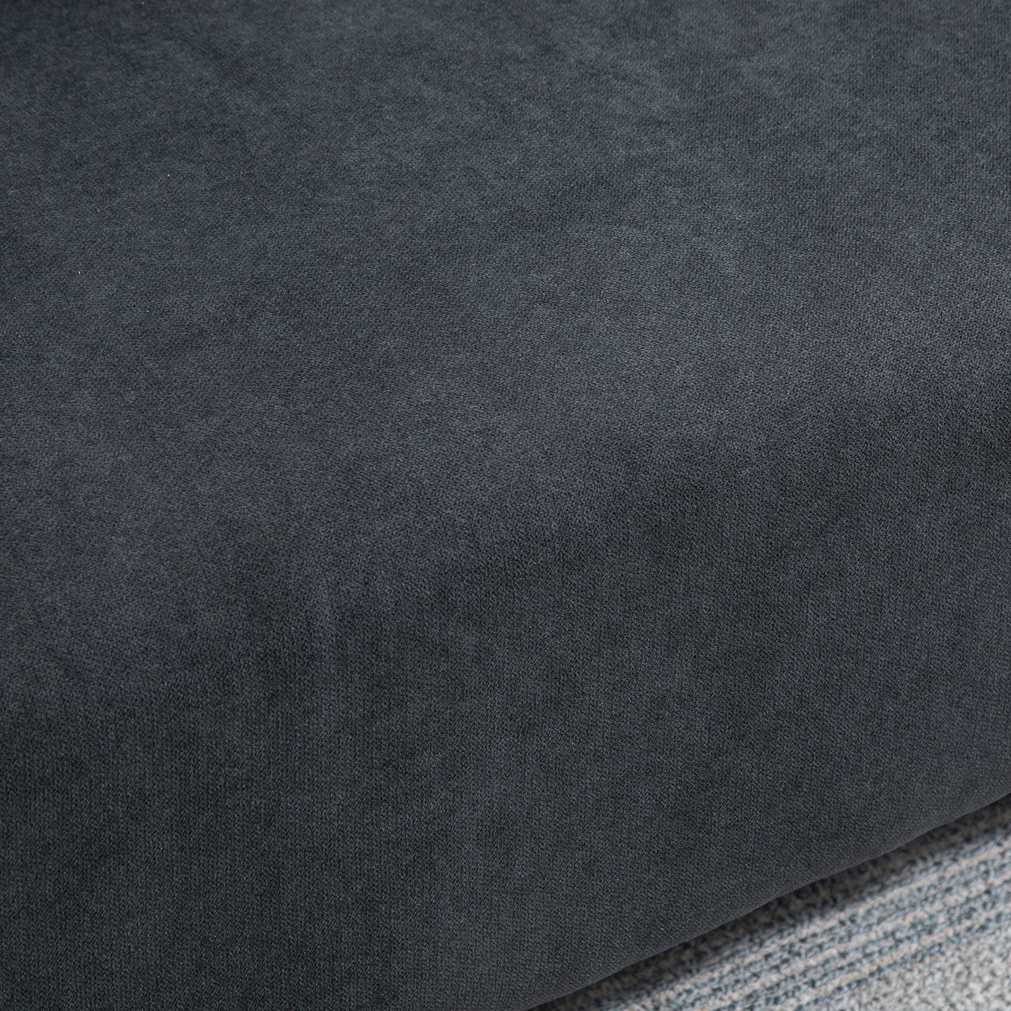 Nordic Style Modern 2-Seater Sofa with Quilted Fabric Backrest, 145x76x88 cm, Grey