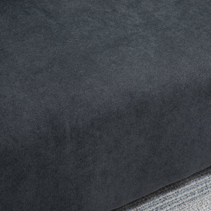 Nordic Style Modern 2-Seater Sofa with Quilted Fabric Backrest, 145x76x88 cm, Grey