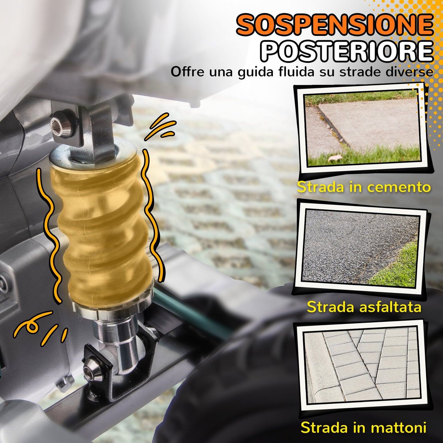 Electric Motorcycle for Kids with Removable Training Wheels, Suspension, Sounds and Charge Indicator, Orange