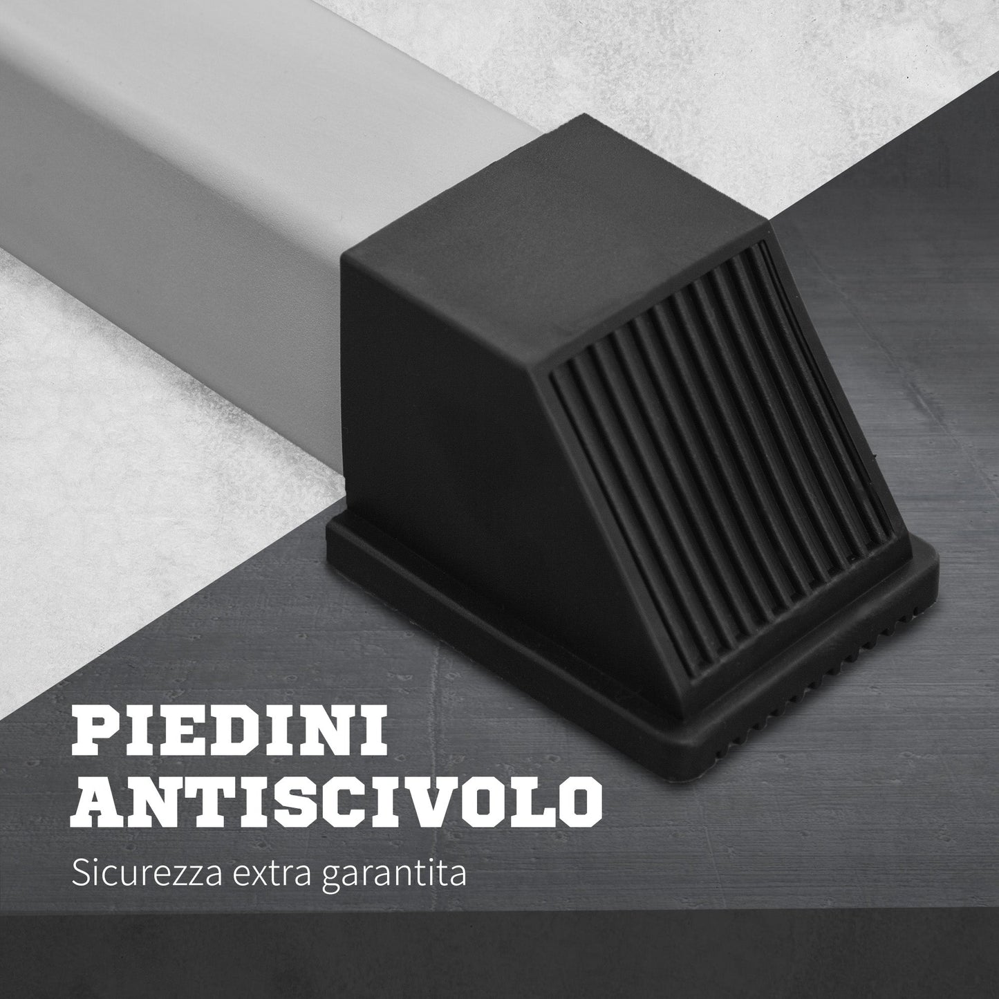 Set of 2 Steel Barbell Stands with 3 Hooks, Adjustable Height and 200kg Capacity, Silver and Black