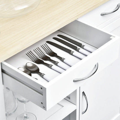 itchen Trolley with Drawers and Wheels in Wood Space Saving