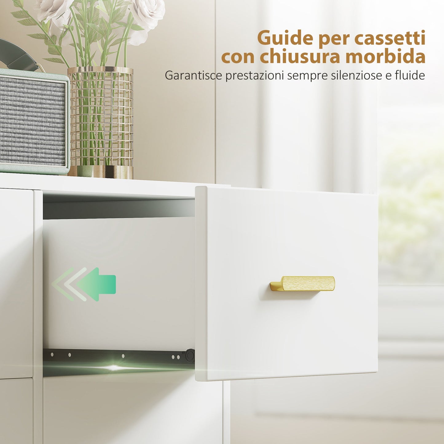 Dressing Table with Mirror and Adjustable LED Lights, 6 Drawers, 2 Shelves and Electrical Sockets, White