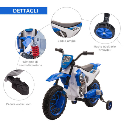 electric cross motorcycle for children for 3-5 years - blue