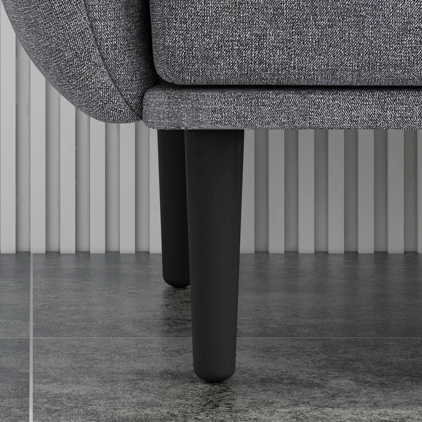 3 Seater Sofa Bed with 3-Level Reclining Backrest in Fabric, 208x84x82cm, Grey