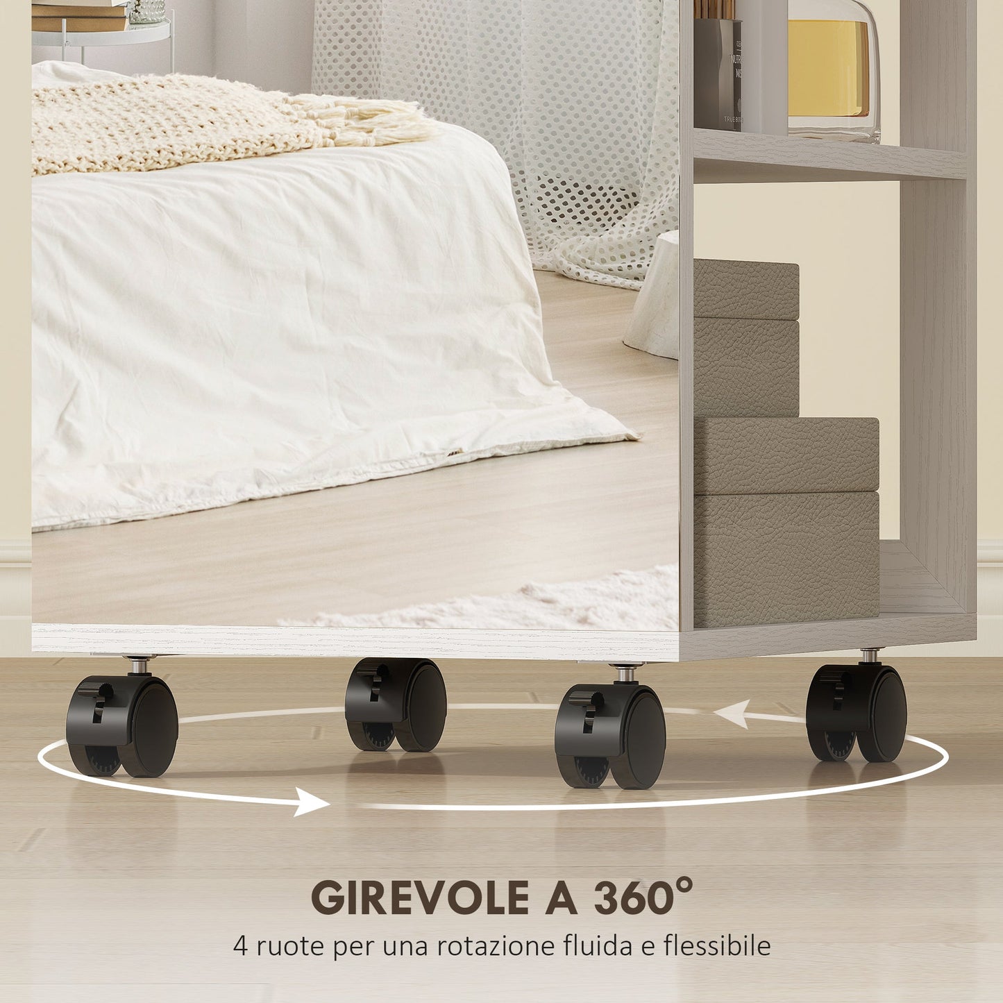 Jewelry Armoire with 360° Swivel Mirror, Adjustable LED Light, Lock and Shelves, 37x40x165.5 cm, Black