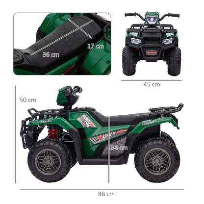 Quad for Children 3-6 Years with 3 LED Lights, Max Speed 4km/h and 50 Minutes Max Charge, 88x45x50 cm