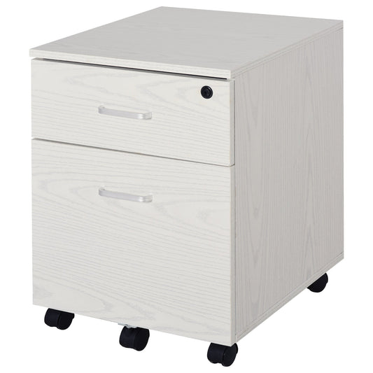 White wooden door -to -wooden docking with 2 drawers 40 x 44 x 54.6cm