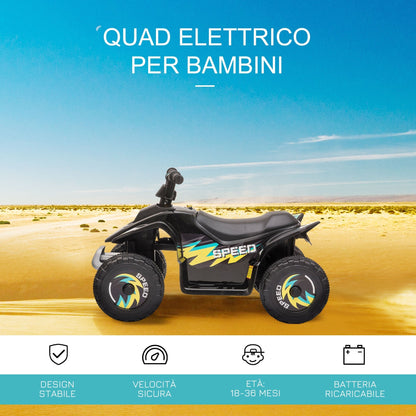 Quad for electric children with rechargeable 6V - black battery