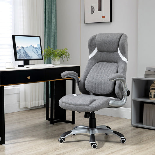 Breathable Fabric and Steel Reclining Office Chair with Adjustable Height, 68x76x109-117 cm