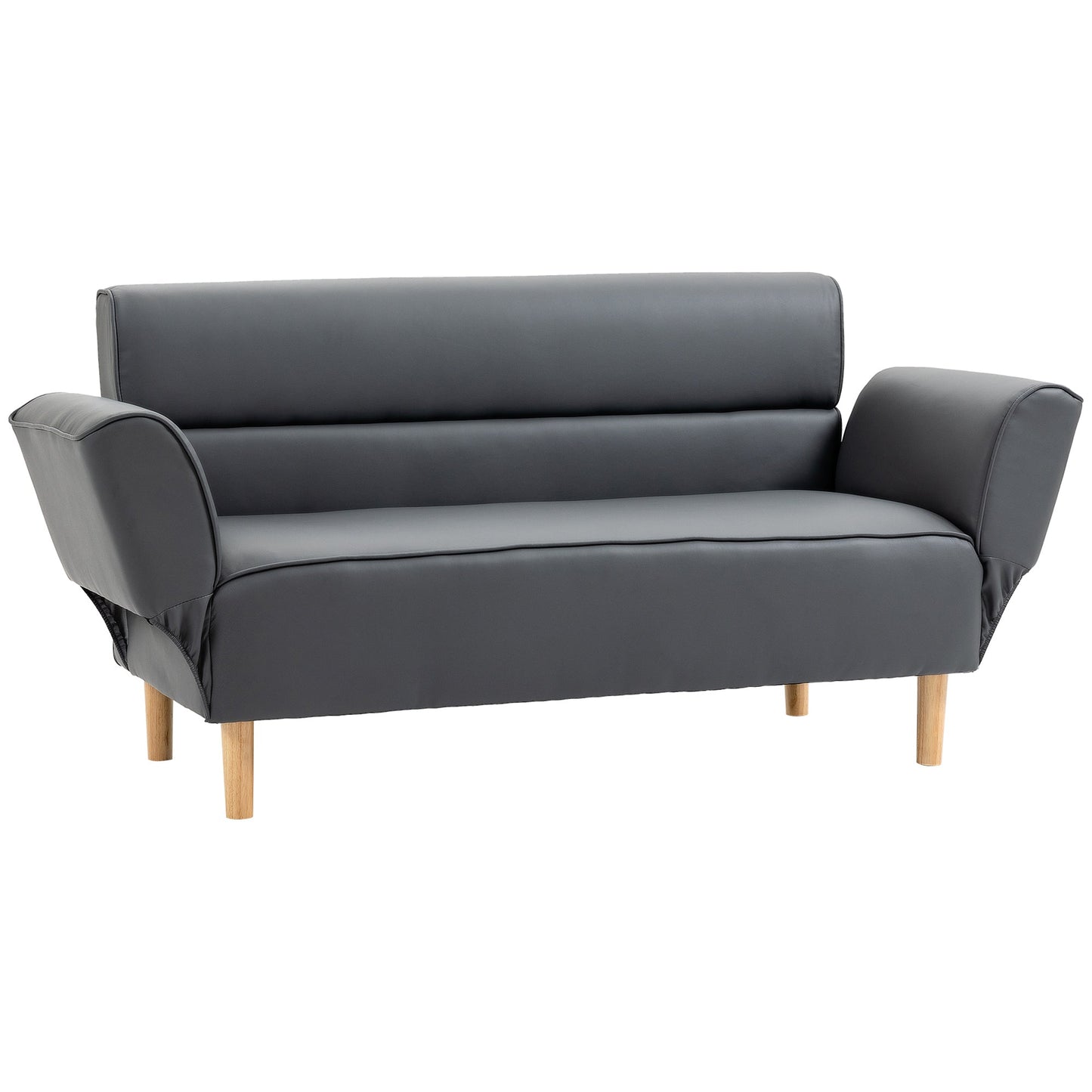 2 Seater Sofa Convertible to Single Sofa Bed with Adjustable Armrests, 164x71x75cm