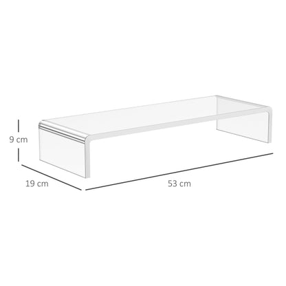 support for monitor computer TV support for transparent acrylic glass screens, 53x19x9cm