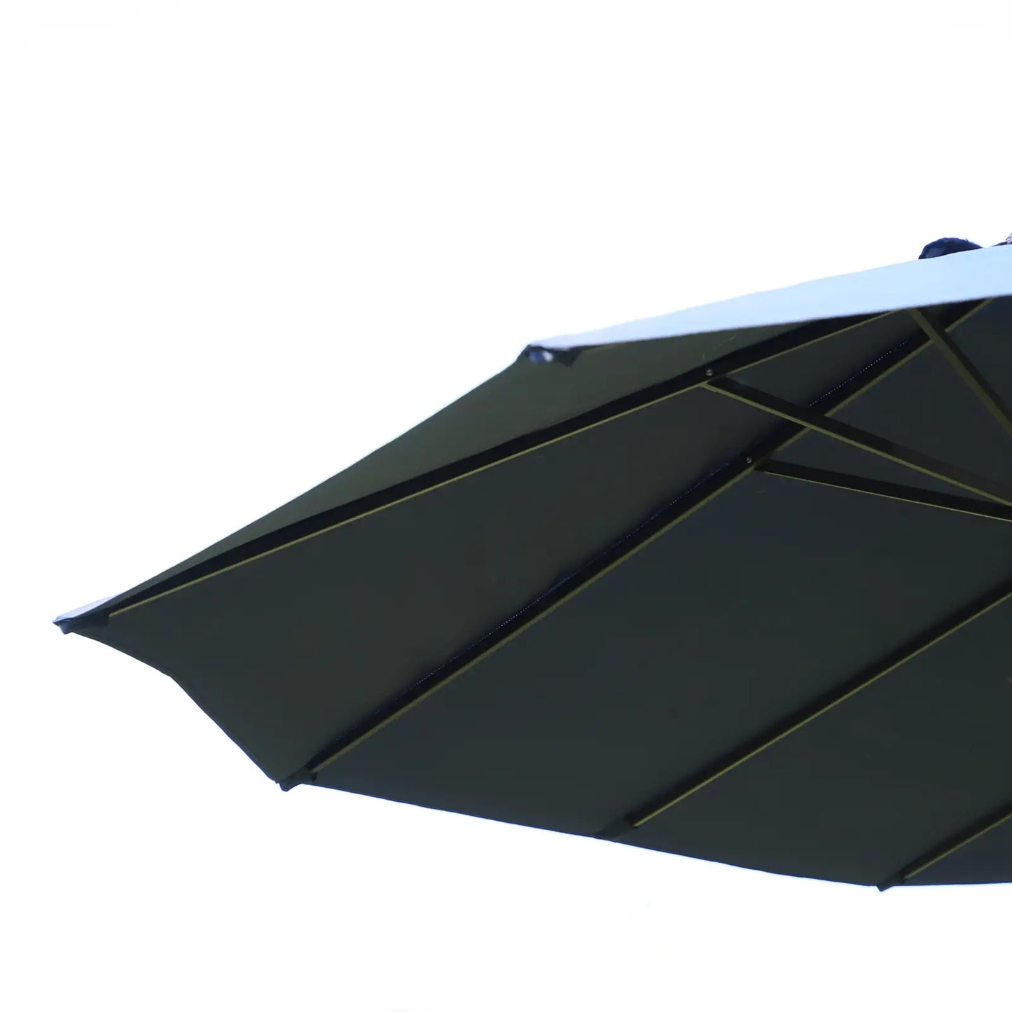 Double Garden Umbrella with Crank Opening, Steel and Polyester, 460x270x240 cm, Blue