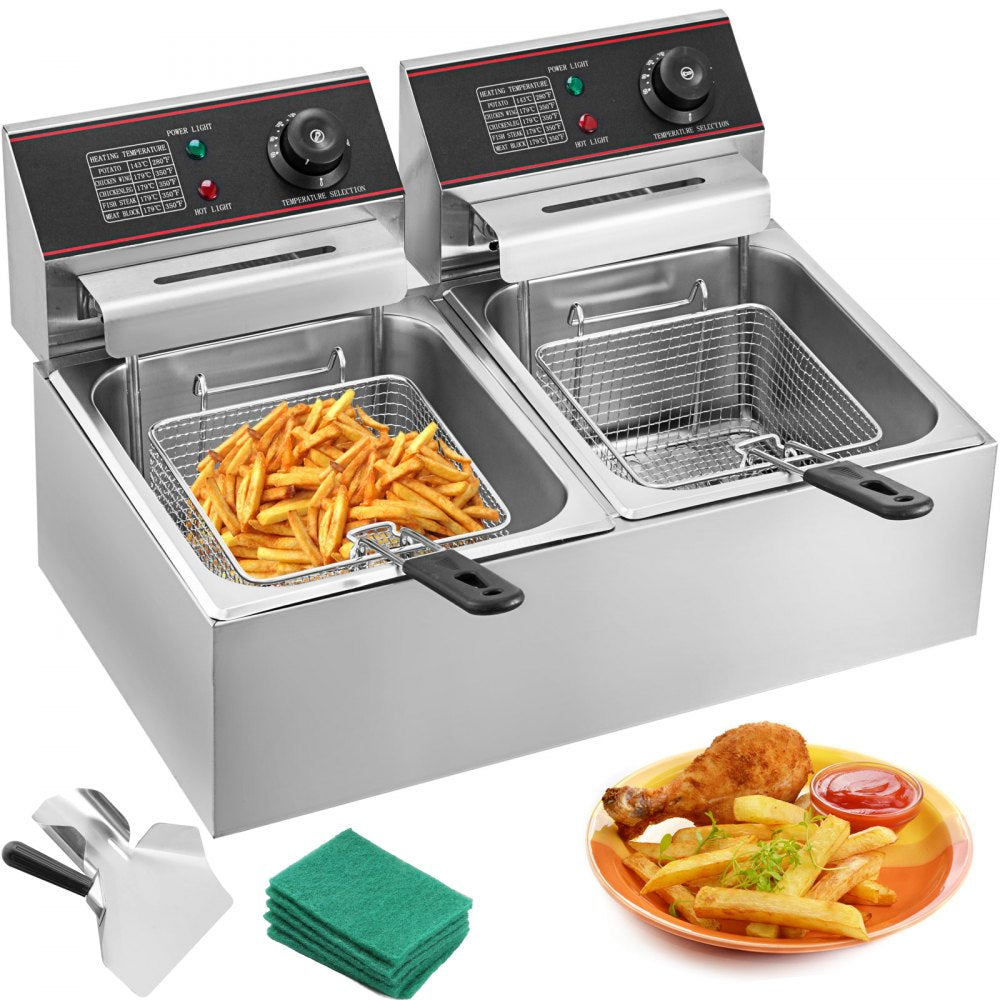 12L double deep fat fryer main image