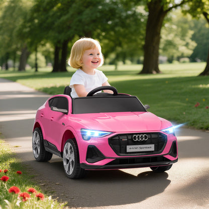 12V Electric Ride-On Toy Car with Remote Control, 3-8km/h Speed, Lights and Music, Ages 3-5 Years, Pink