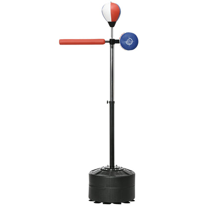 Free Standing Punching Bag with Rotating Bar, Speedball and Punch Pad, Made of Steel, HDPE and PU, 80.5x48x163-205 cm