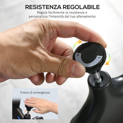 SPORTNOW Home Exercise Bike with Adjustable Handlebar and Saddle and LCD Monitor, in Steel and ABS, 118x50x105-115 cm, Blue