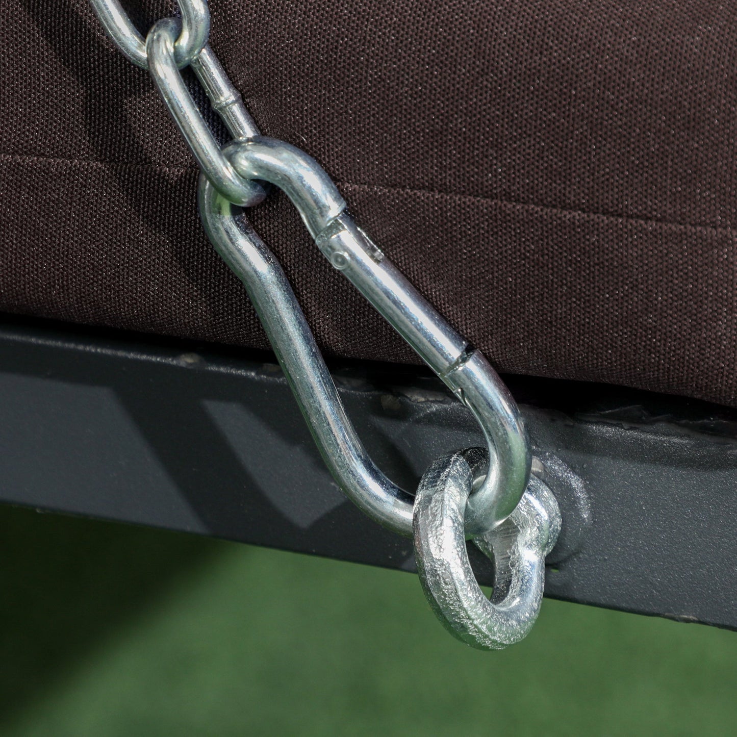 3 Seater Garden Swing with Cushions, Chaise Longue Seat and Canopy, 198x118x168 cm, Brown