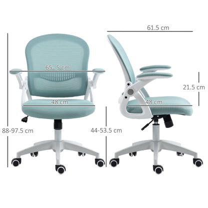 Ergonomic Office Chair with Mesh Backrest and Adjustable Height, 65.5x61.5x88-97.5cm, Light Blue