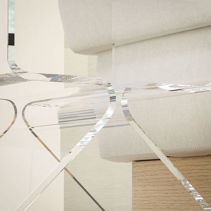 2-Tier Geometric Acrylic Coffee Table with Triangular Legs, 40x30x45cm, Transparent