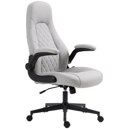 Ergonomic Office Chair with Folding Armrests and Adjustable Height, 67x70x112-122 cm, Grey