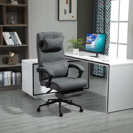 Ergonomic office chair with adjustable height with armrests and footrests, 66x70x115-123 cm, Grey