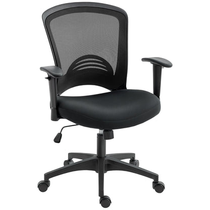 Breathable Mesh Office Chair, Height-Adjustable Reclining, 65 x 59 x 92.5-102.5 cm, Black