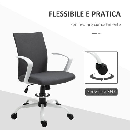 Ergonomic and Swivel Office Chair with Adjustable Height, 61x61x89-99 cm, Dark Grey