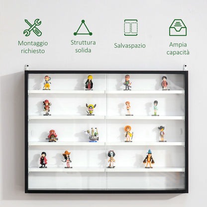 Display Wall Unit with adjustable shelves - Black White