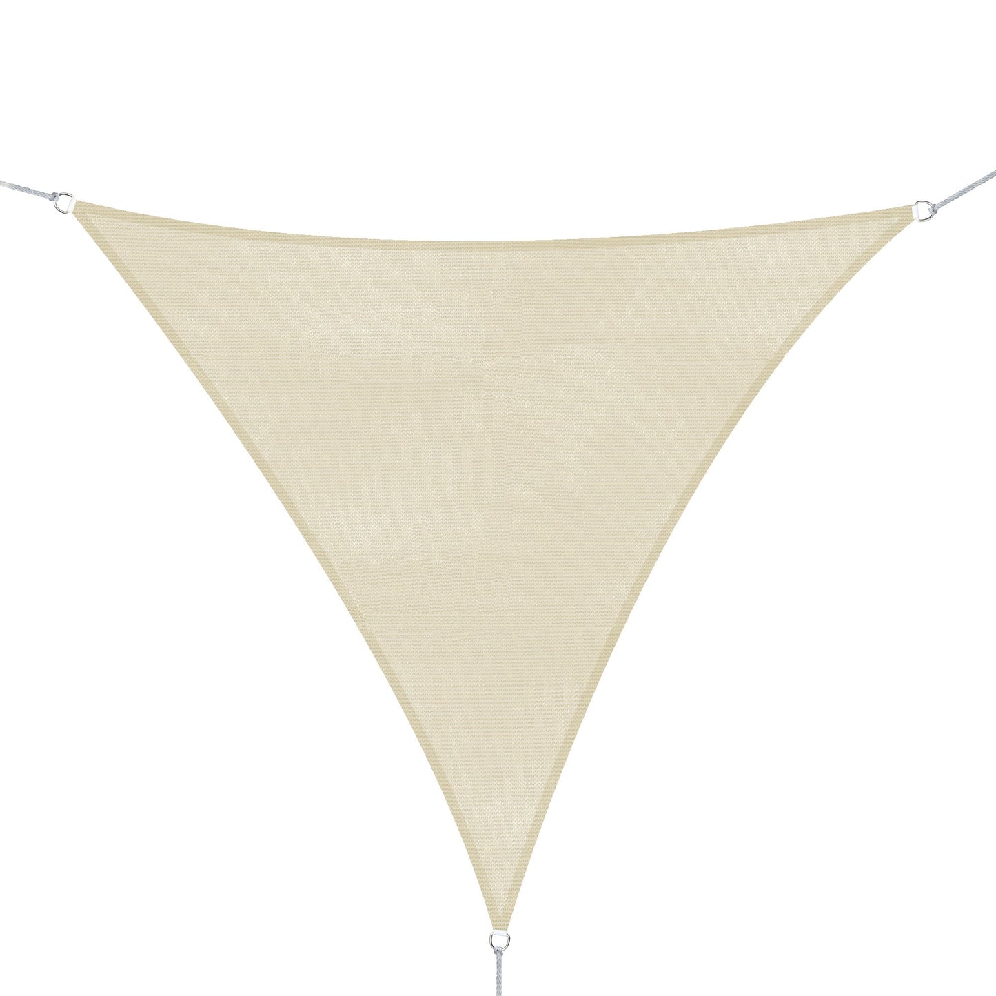 Triangle Sail Shade Lightweight Water Resistant Fabric Blocks 90% UV Rays HDPE (High Density Polyethylene) Cream 5x5x5m
