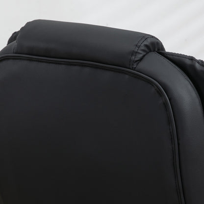 Height Adjustable Office Massage Chair with 6 Massage Points, PU, 68x72x108-118, Black