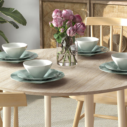 Modern Folding Drop-Leaf Table for Kitchen and Living Room, Chipboard, Ø89x73.5 cm