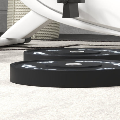 Set of 2 20kg Gym Discs for Barbell and Dumbbells with Ø5cm Attachment, Black