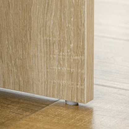 Dressing Table with Mirror, Dressing Table, Stool, 4 Drawers and 4 Shelves, Wood Color