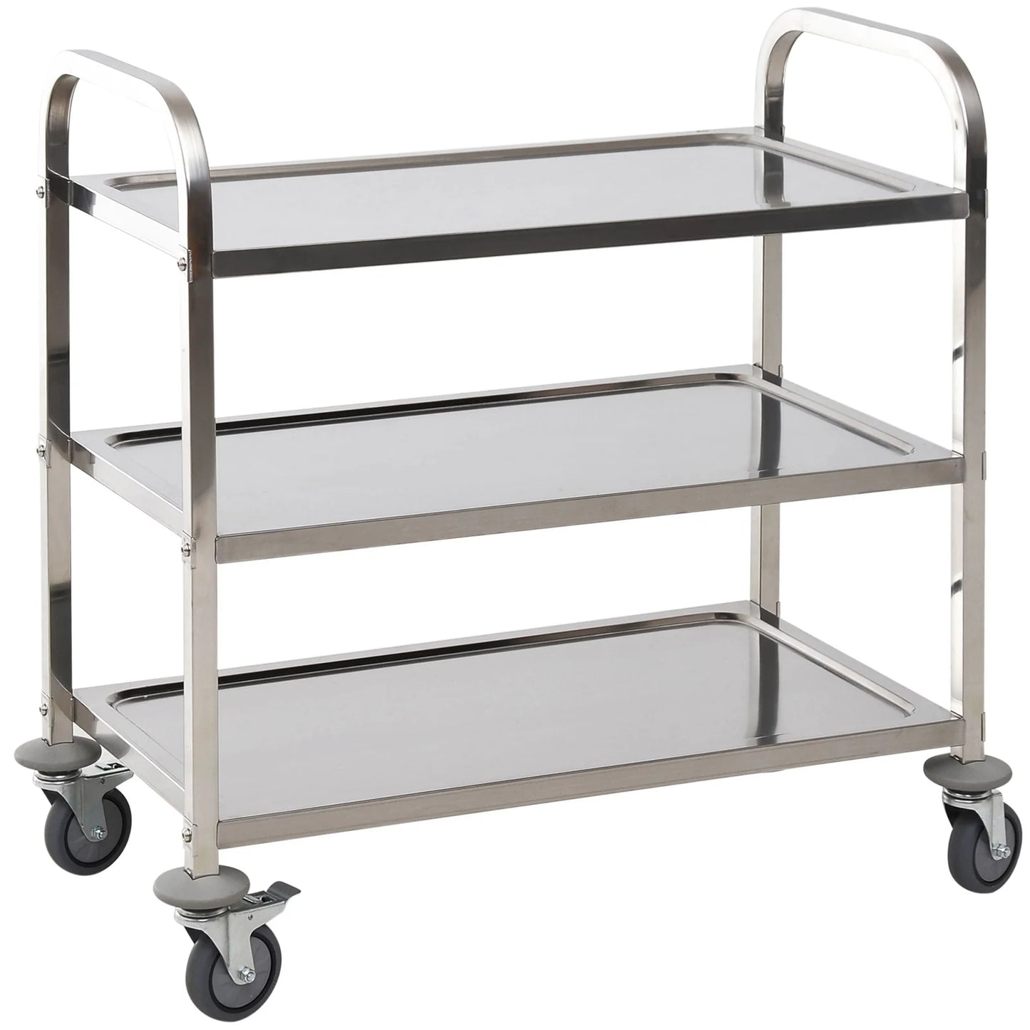 Stainless Steel Kitchen Cart with 3 Shelves and Wheels