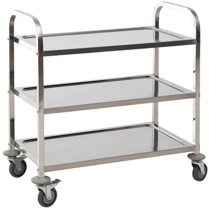 Stainless Steel Kitchen Cart with 3 Shelves and Wheels