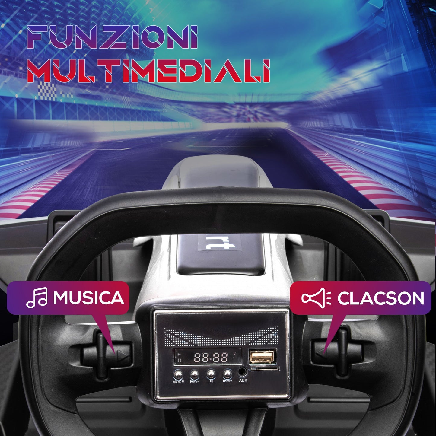 Electric Go Kart for Kids 6-12 Years 24V 12km/h with Adjustable Seat, White