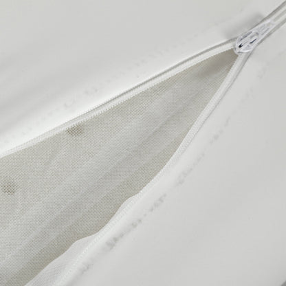 Double Height Memory Foam Neck Pillow with Removable Cover, 60x40x10/12 cm, Cream White