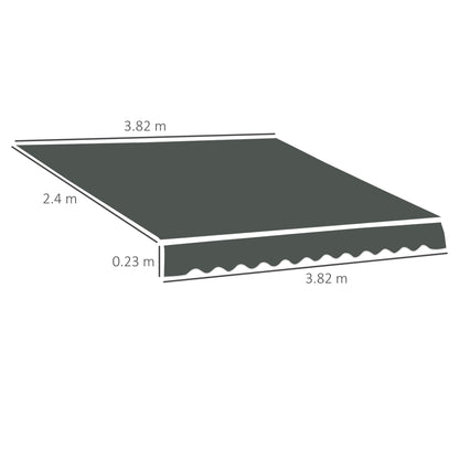 4x2.5m Anti-UV Polyester Retractable Awning Replacement Cover, Grey (Cover Only)