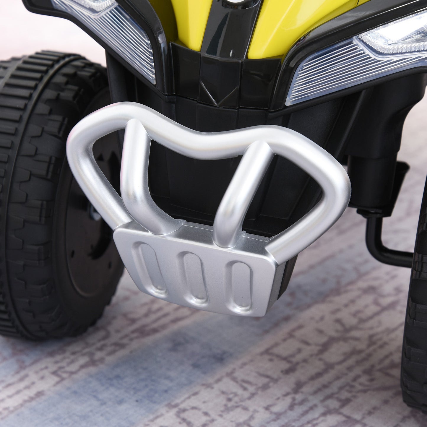 Quad for Children 18-36 Months Manual Push with Integrated Sounds, in PP and Metal, 44x67.5x38 cm, Yellow