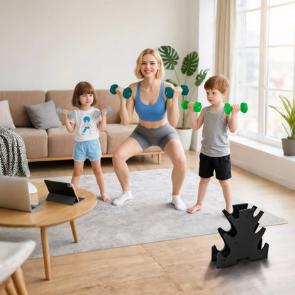 18kg Total Hex Weight Kit with Stand Included, in Steel, Metal and Plastic, Multicolored