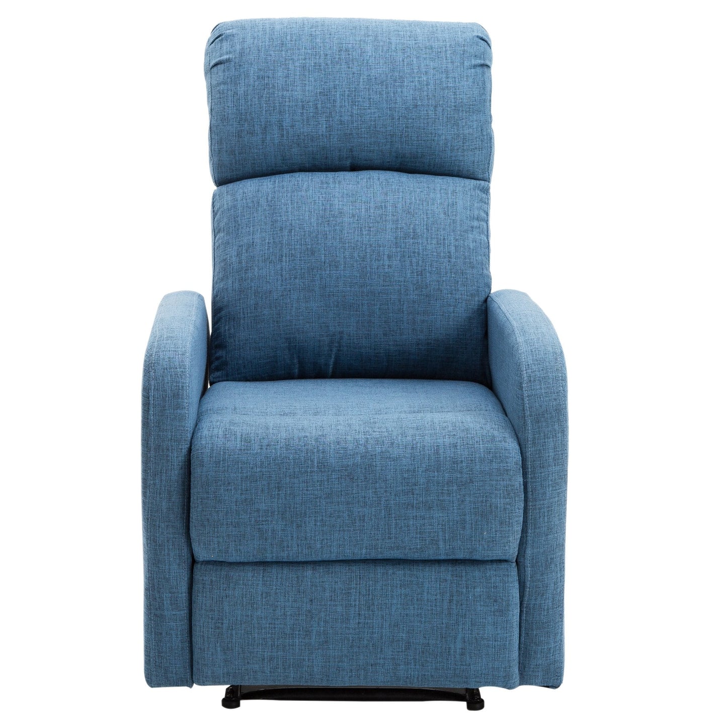 Manual Reclining Relax Chair with Footrest Load Capacity 125kg Linen Fabric 67 × 83 × 107cm Blue