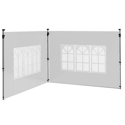 3x3 or 3x4 Gazebo Walls with Windows Included, Plastic and Oxford Fabric, 295x195 cm, White
