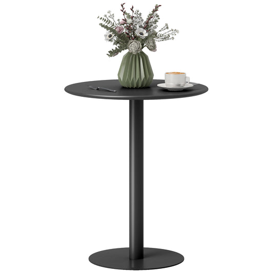 Round Kitchen Table for 2 People with a Modern Design in Steel, Ø60x72 cm, Black