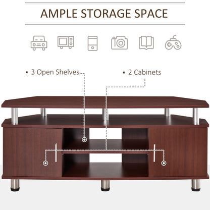 Mobile Classic Tv Living Room Door with 2 shelves, Marrone 120x39.5x52cm