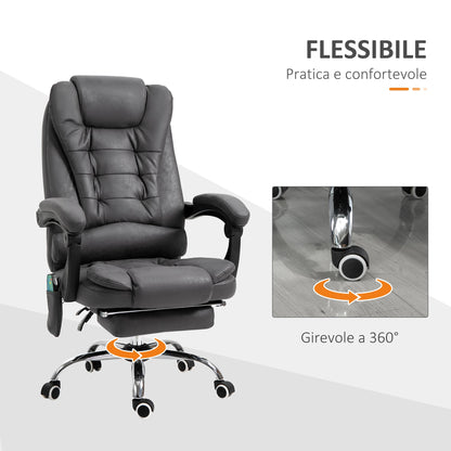 Office Chair Massage and Recliner with Heat and Adjustable Height, Grey