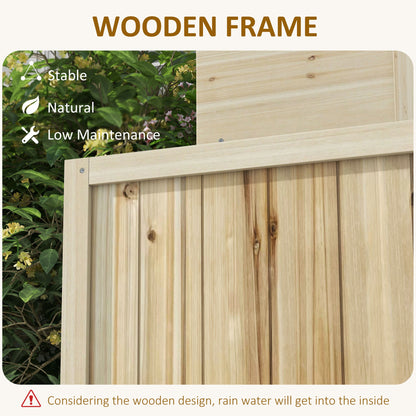 72L Fir Wood Garden Storage Bench, 120x55x45cm, Wood Color