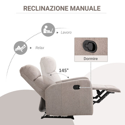 Relax Chair Reclining up to 168° with Footrest, 67x83x107 cm, Grey